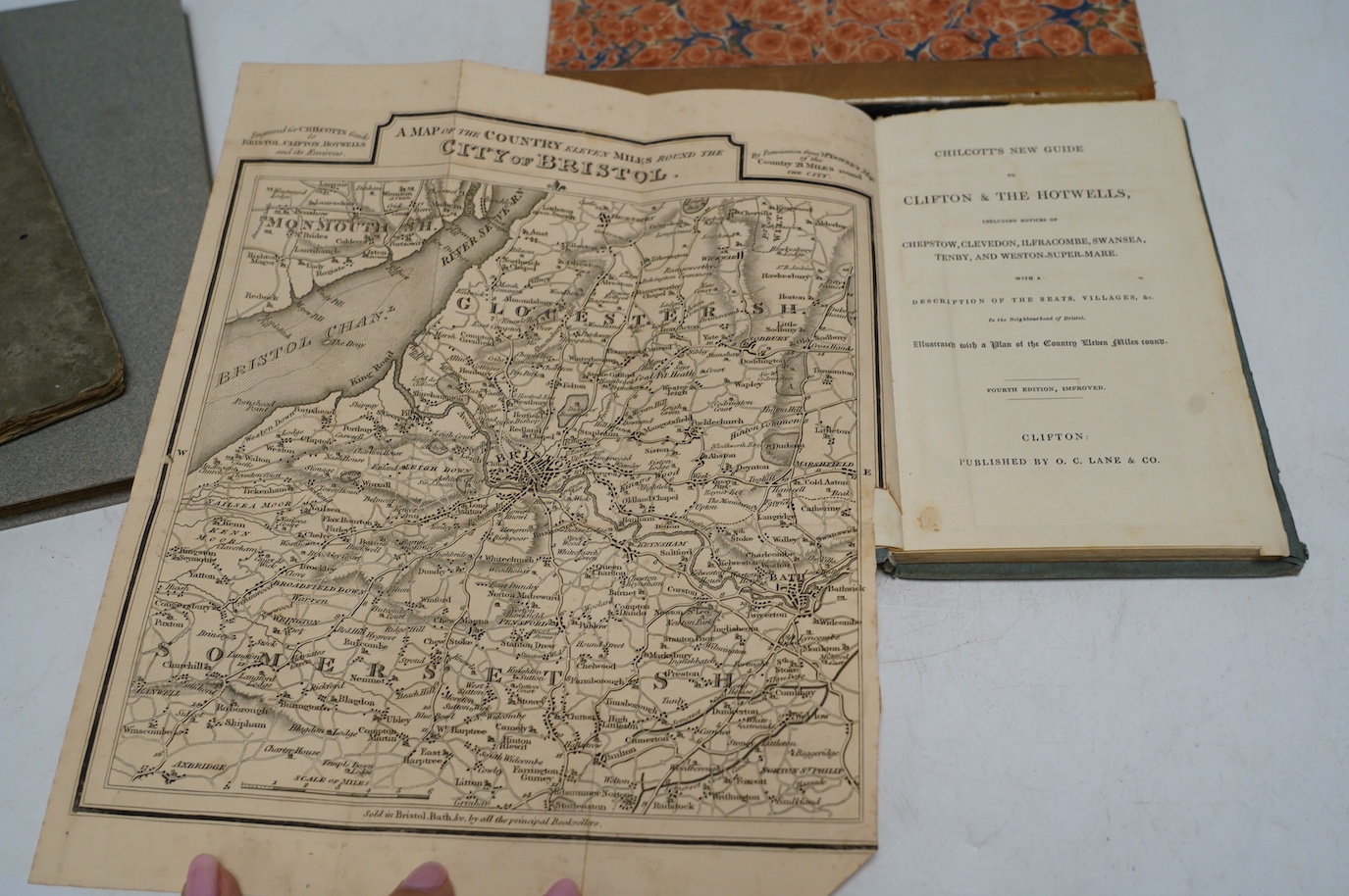 SOMERSET, BRISTOL: Manby, G.W. - Fugitive Sketches of the History and Natural Beauties of Clifton Hot-Wells and Vicinity. 4 plans and 14 (mostly aquatint) plates, half-title; new paper boards